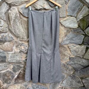 Vintage Norma Kamali Houndstooth Maxi Trumpet Midi Skirt